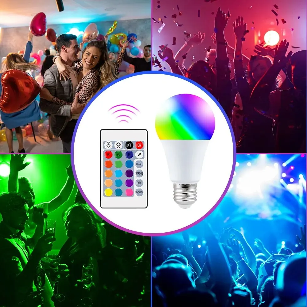 16 kleuren RGB-lamp LED veelkleurige lamp E27 220V huishoudelijke verlichting dimbaar 24-sleutel afstandsbediening slimme lamp sfeerlicht