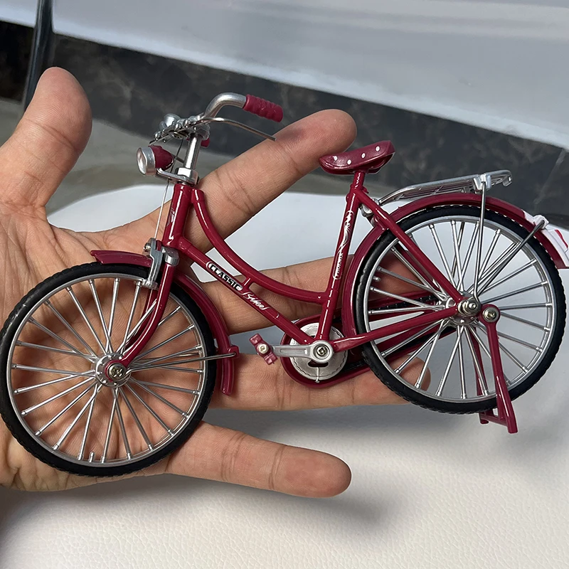 1:10 Modell Legierung Retro Rosa Fahrrad Diecast Dekoration Modell Metall Spielzeug Fahrrad Simulation Sammlung Geschenke Spielzeug