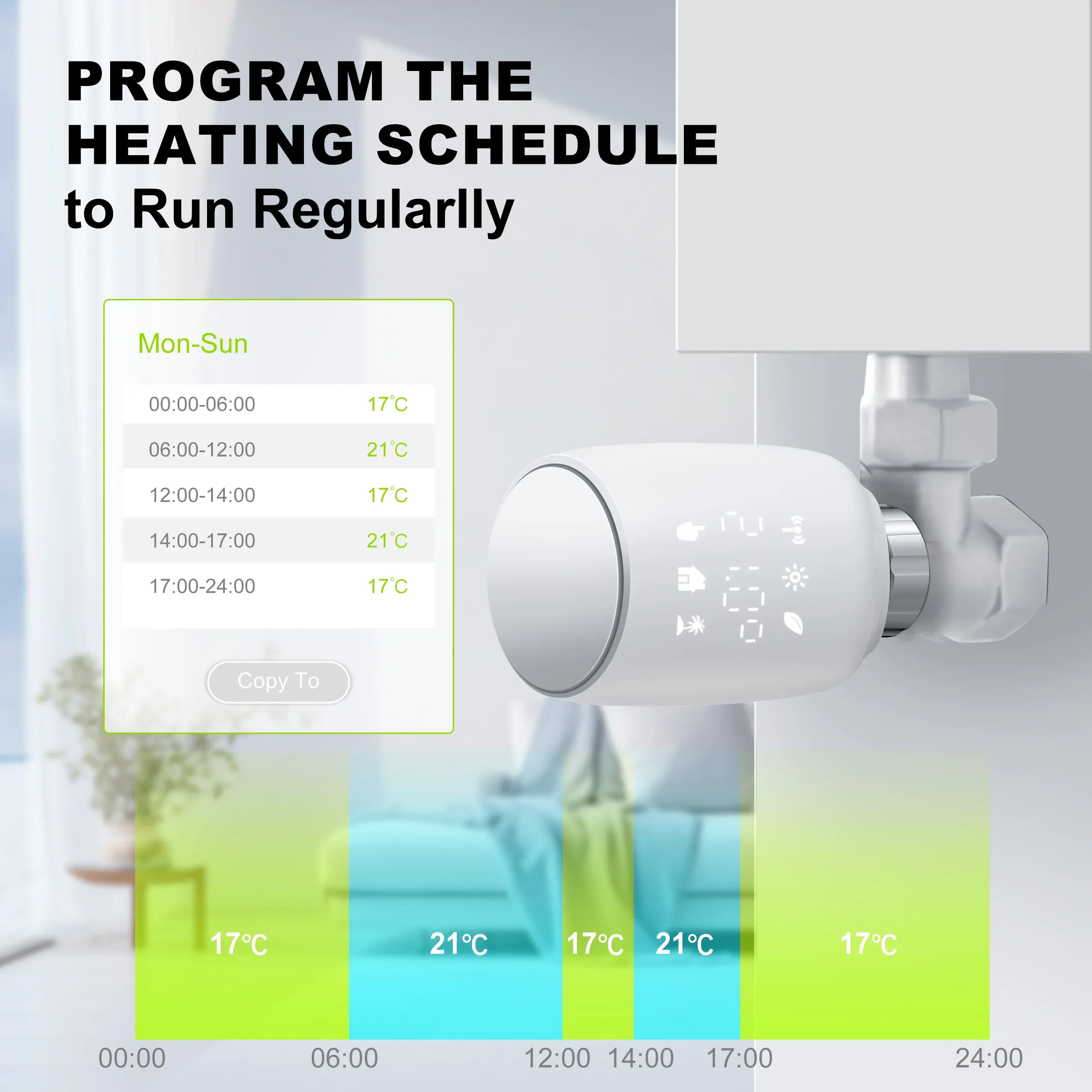 Válvula termostática de radiador GIRIER ZigBee Tuya Smart TRV controlador de temperatura programable termostato de radiador funciona con Alexa