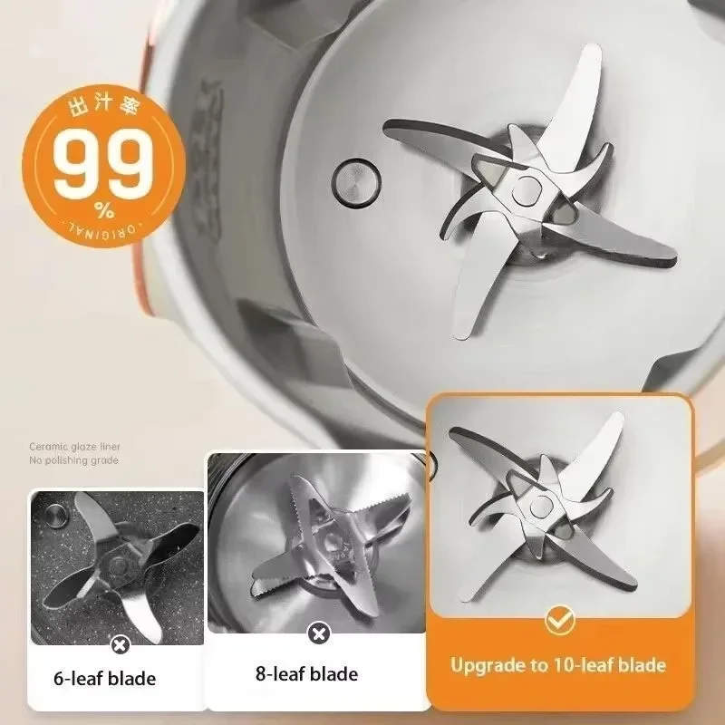 TINSOL 1500ml Interruttore da parete multifunzionale Frullatore a 10 lame Macchina per la colazione interna in acciaio inossidabile 304 per latte di soia