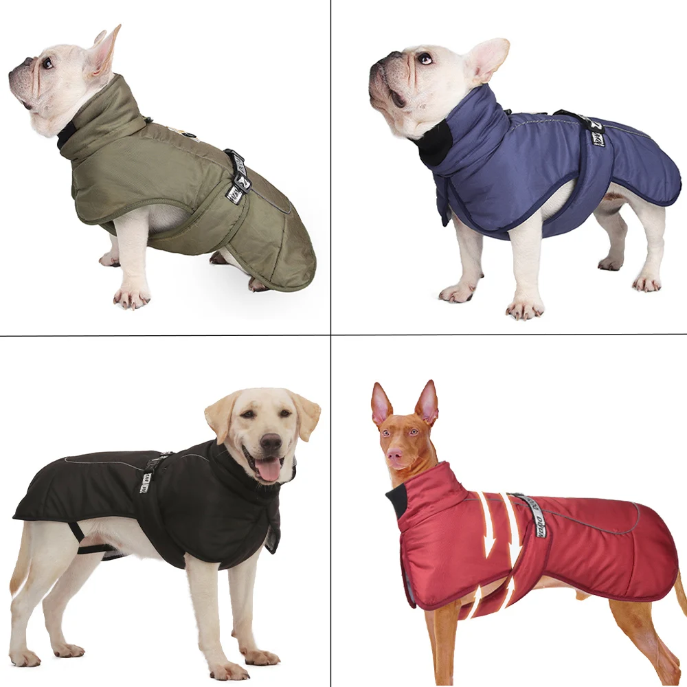 Balo Chó Áo Khoác Chống Gió Mùa Đông Ấm Quần Áo Cho Chó Cỡ Vừa Cho Chó Lớn Labrador Phối Hưu Vàng Trang Phục Pitbull Trang Phục