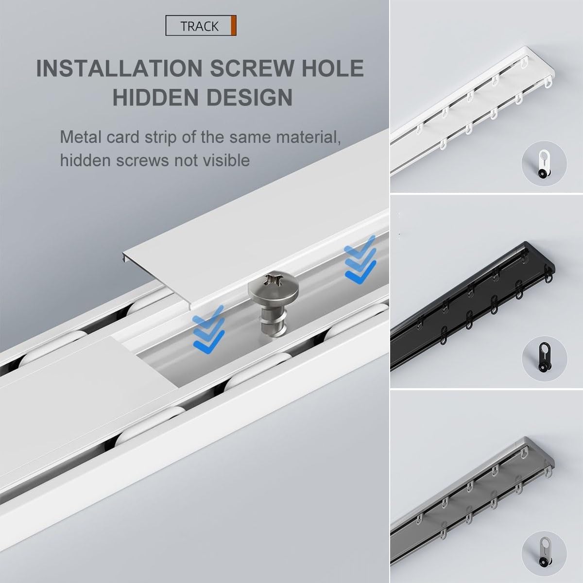 Riel de Cortina Doble, riel de Cortina de Techo silencioso, riel de Cortina Oculto de Alta Resistencia, Personalizable, Adecuado