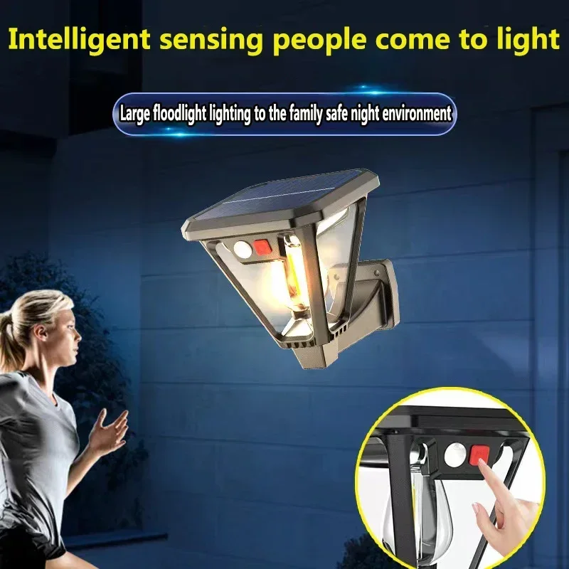 Lámparas de pared solares para acampar al aire libre 2 en 1, lámparas de césped, lámpara de pie, lámparas de inducción LED, lámparas de paisaje de jardín, lámpara decorativa de tungsteno