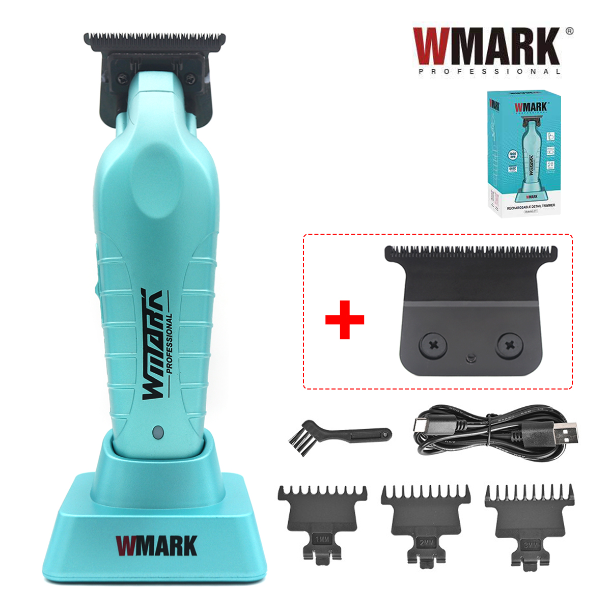 Máquina cortadora de pelo WMARK NG-317, hoja DLC sin huecos con cargador de Base, cortadora de pelo profesional para hombres, máquina de acabado