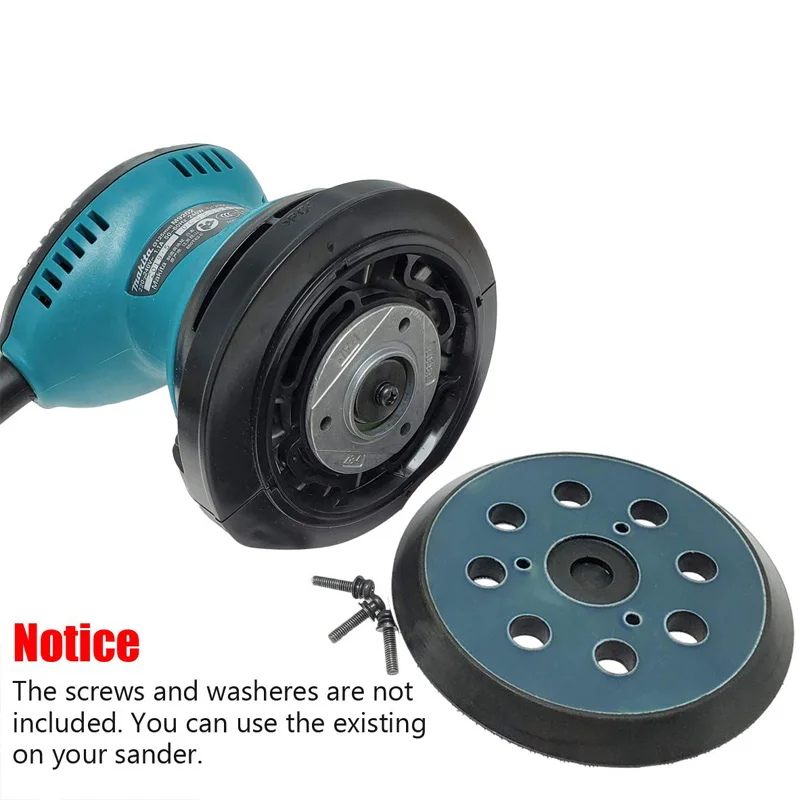 4 Packs 5 inch 8 Hole Replacement Sander Pads 5" Hook and Loop Sanding Backing Plates for Makita 743081-8 743051-7, DeWalt 15128