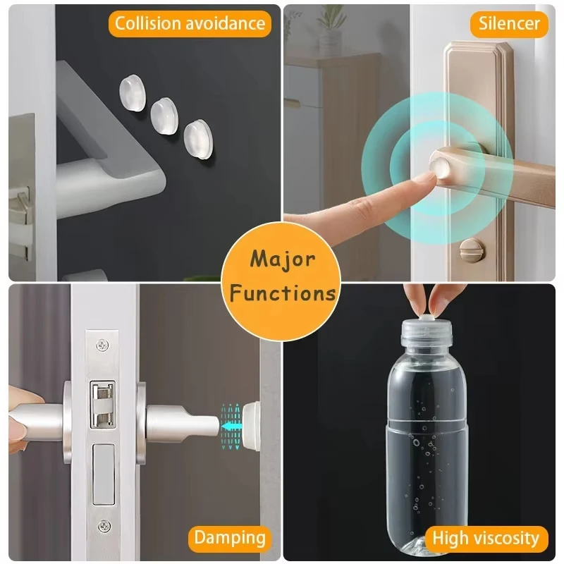 Round Self-Adhesive Clear Door Stopper Rubber Damper Buffer Cabinet Muffler Wall Protector Door Handles Bumper Protective Plug