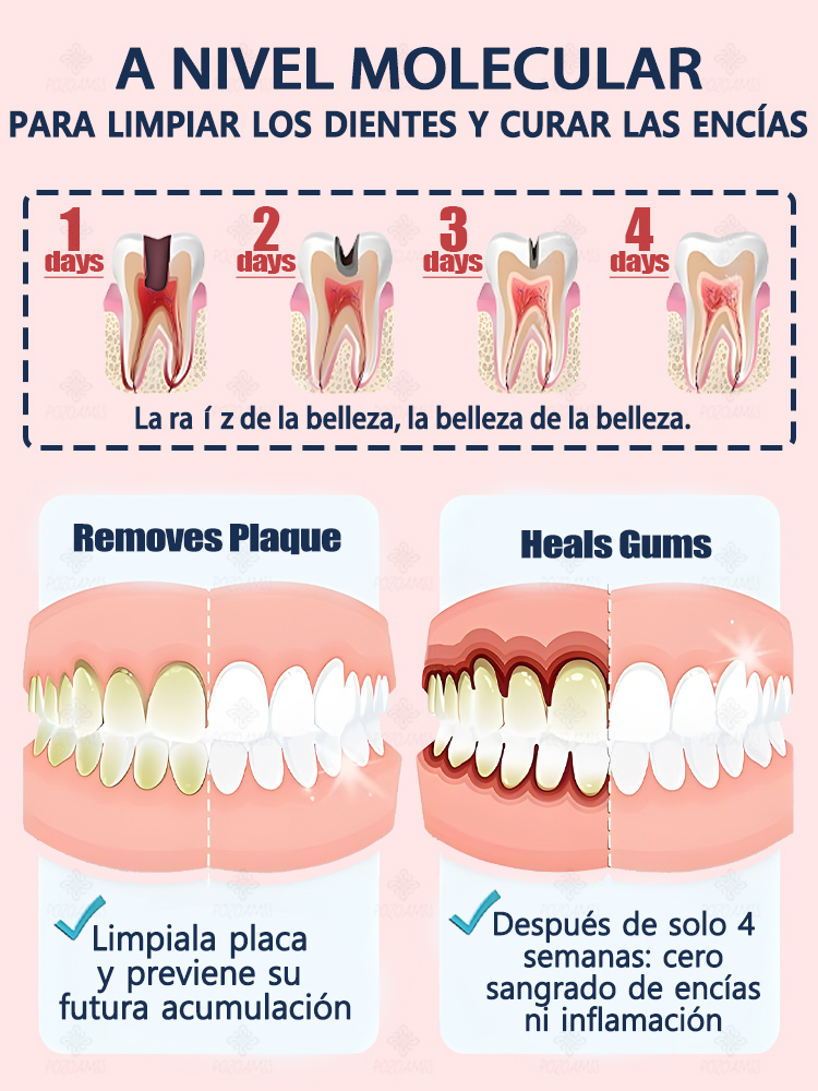 Reparar las caries, eliminar el dolor de muelas, restaurar y blanquear los dientes.