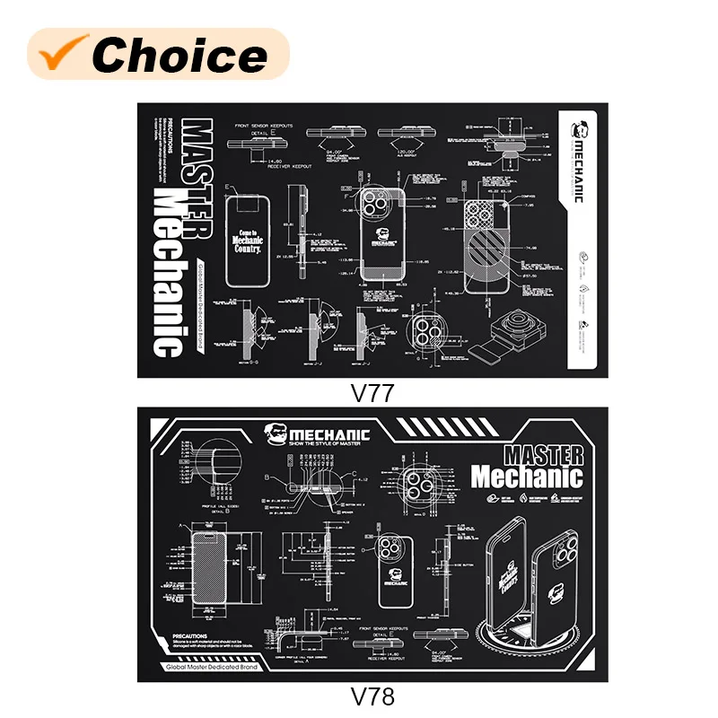 MECHANIC V77 V78 Multifunktions-Reparatur-Arbeitsmatte für die Wartung von Mobiltelefonen, weiche Wärmedämmung, Motherboard-Befestigungspad