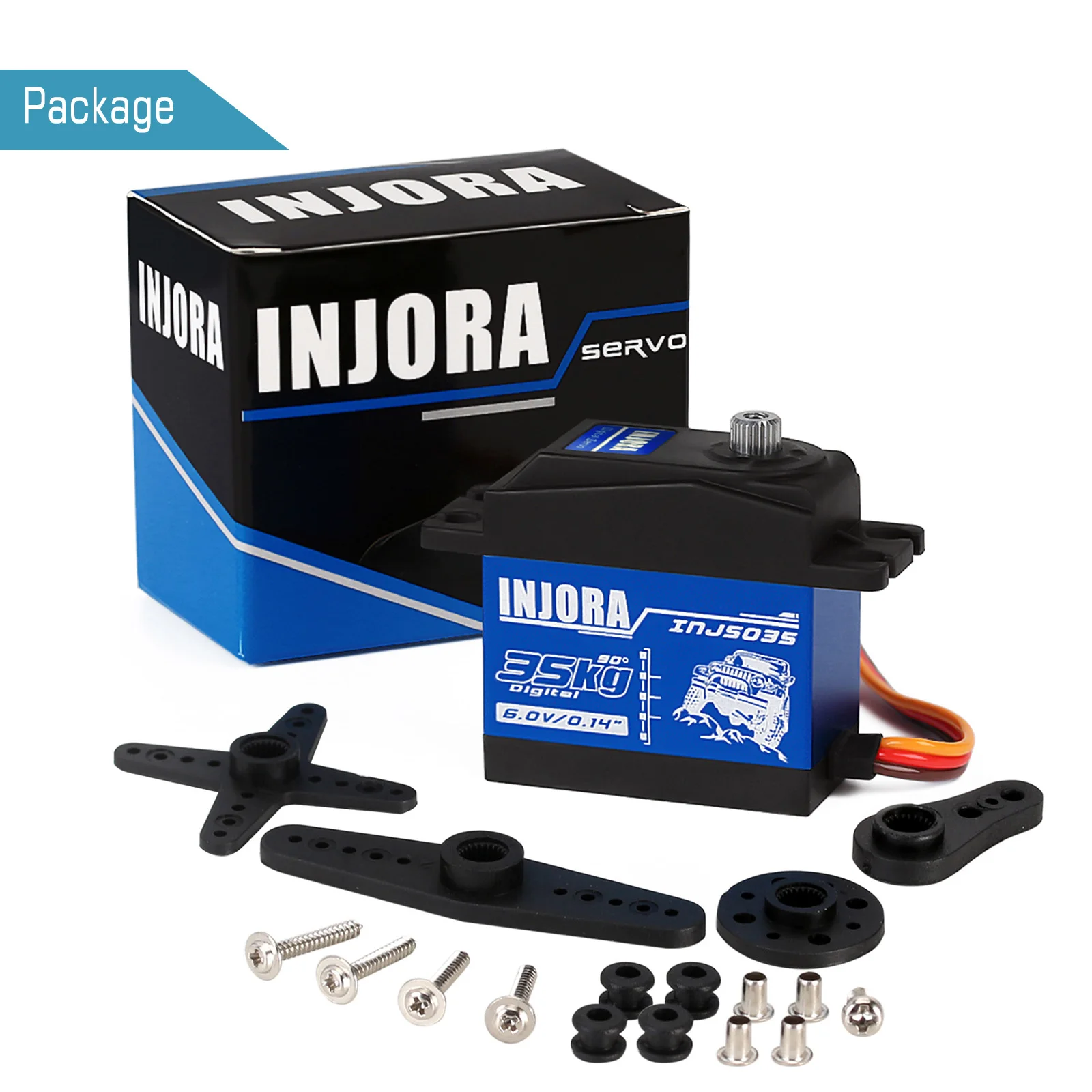INJORA INJS025 INJS035 Serwo cyfrowe 25KG 35KG Wodoodporne serwa o dużym momencie obrotowym do samochodów RC Crawler SCX10 Truck Robot Upgrade Parts