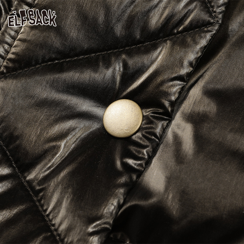 ELFSACK-Doudoune longue à capuche avec poches à cordon pour femme, nouveautés, hiver 2024