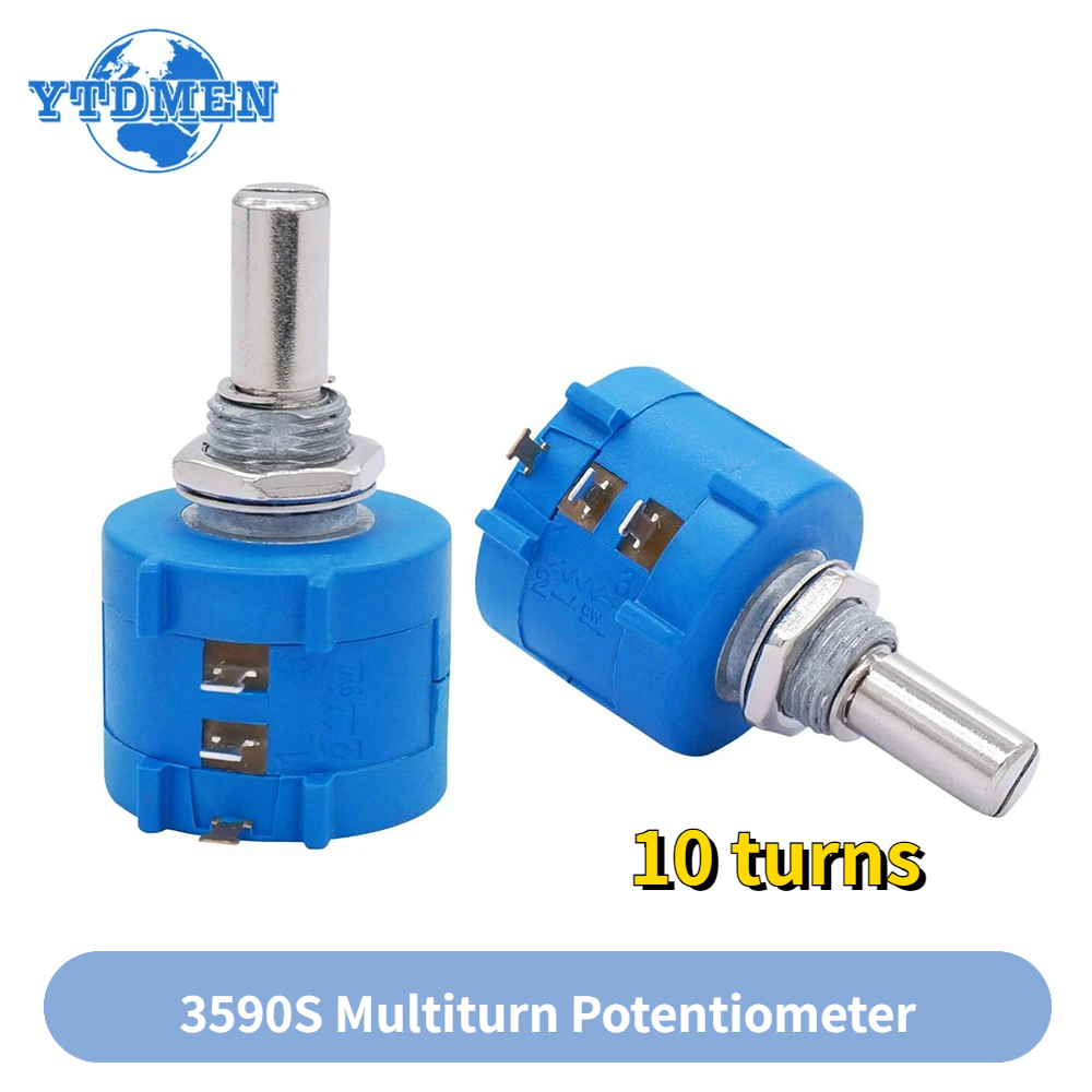 Potenciómetro multigiro 3590S, 1 piezas, 500, 1K, 2K, 5K, 10K, 20K, 50K, 100K, Ohm, resistencia ajustable de 10 vueltas, 102, 202, 502, 103