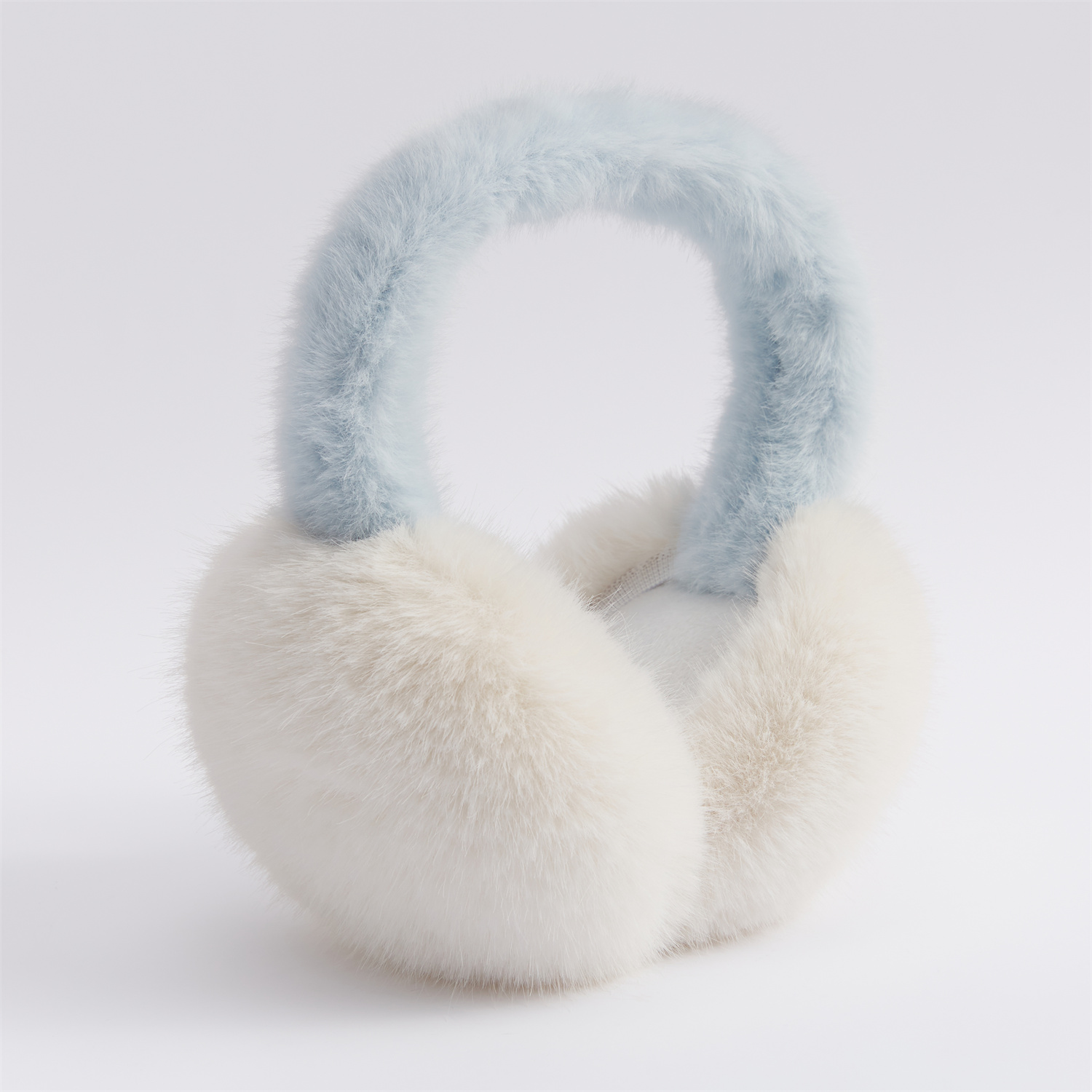 Anjj nouveaux cache-oreilles bleus et blancs luxueux mode mignon en peluche sacs d'oreille chauds cache-oreilles pliables accessoires de vêtements d'hiver
