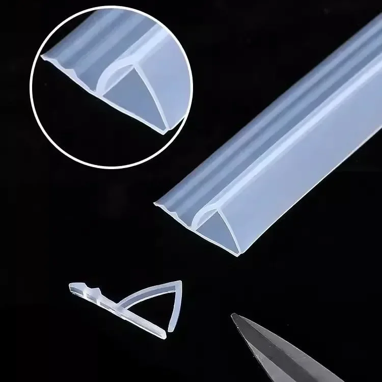 2 Meter Verbreed F/h vorm siliconen rubber Frameloze douche deur vensterglas afdichting strip afdichting voor 6/8/10/12mm glas
