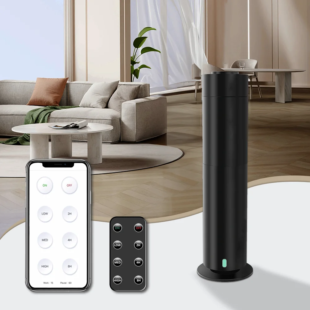 120ml Remote-Controlled Modern Metal Tower Aroma Diffuser Machine Stylish Scent Diffuser with Remote Control
