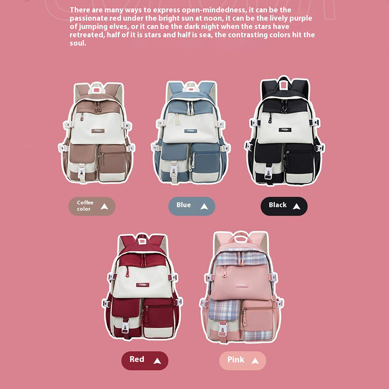 Backpack Simple Junior High School College Men's and Women's Schoolbags Computer Backpack Large Capacity Travel Bag