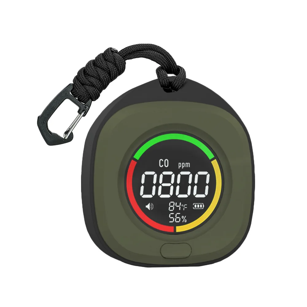 4-in-1 Carbon Monoxide Detector Accurate detection LED Screen Portable Travel Rechargeable CO and CO2 Detector with alarm sound