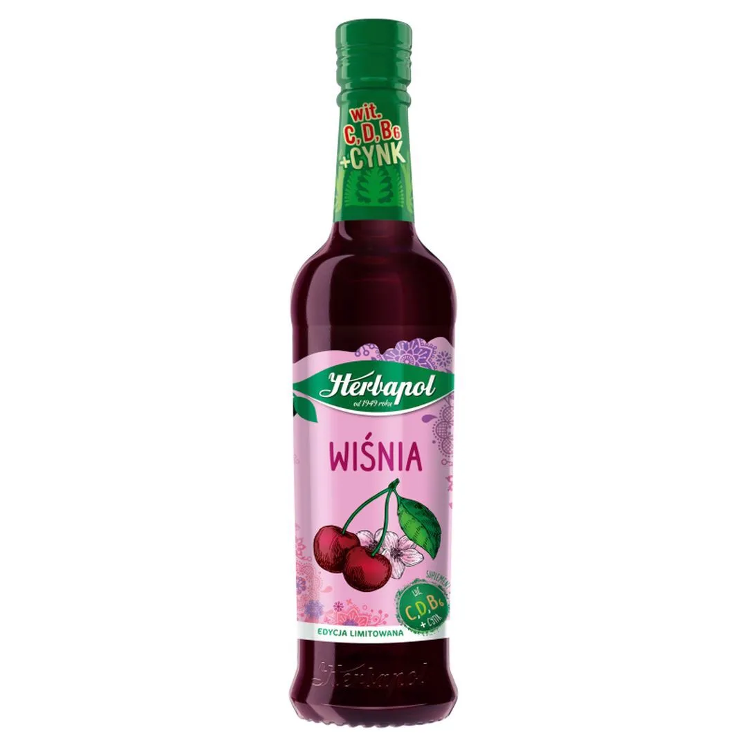 Herbapol Suplement diety syrop o smaku wiśniowym 420 ml