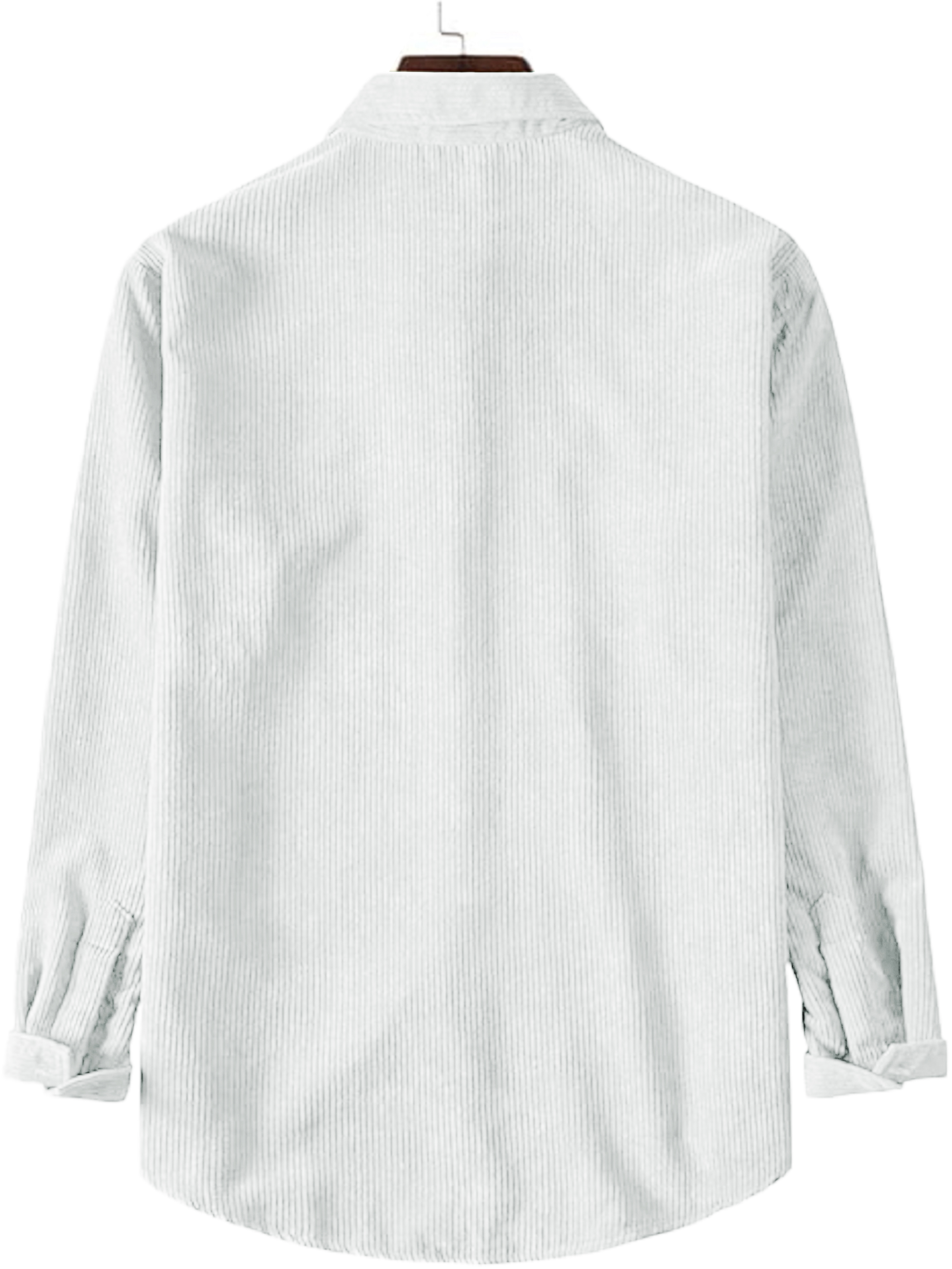 Camisa de pana de manga larga con doble bolsillo para hombre, tops casuales de color sólido, chaqueta de solapa con botones, primavera y otoño