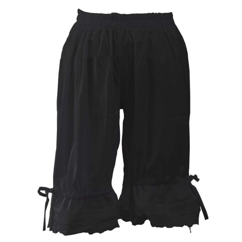 Vintage einfarbige Laterne Hosen Bloomers Rüschen Spitze Saum Schleife Shorts elastische Taille weites Bein Hosen elastische Blase Hosen