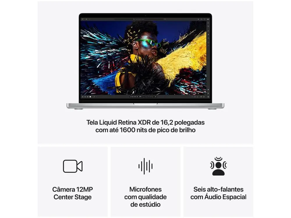 Notebook Macbook Apple Pro 16" M4 36GB RAM SSD 1TB Prateado