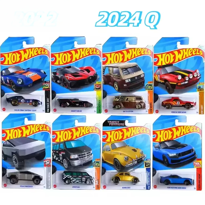 2024Q Original Hot Wheels coche niño juguete 1/64 Diecast Trans formadores Bumblebee Ford Mustang Hi Roller Tesla Cybertruck Volkswagen T3