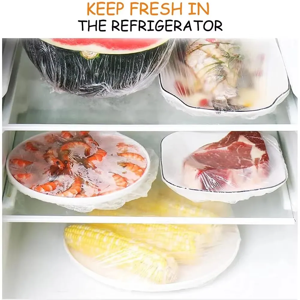 Copertura per alimenti usa e getta riutilizzabile Involucro di plastica Coperchi per alimenti elastici durevoli per ciotole Coperture per piastre elastiche per borsa per risparmiare cibo da cucina