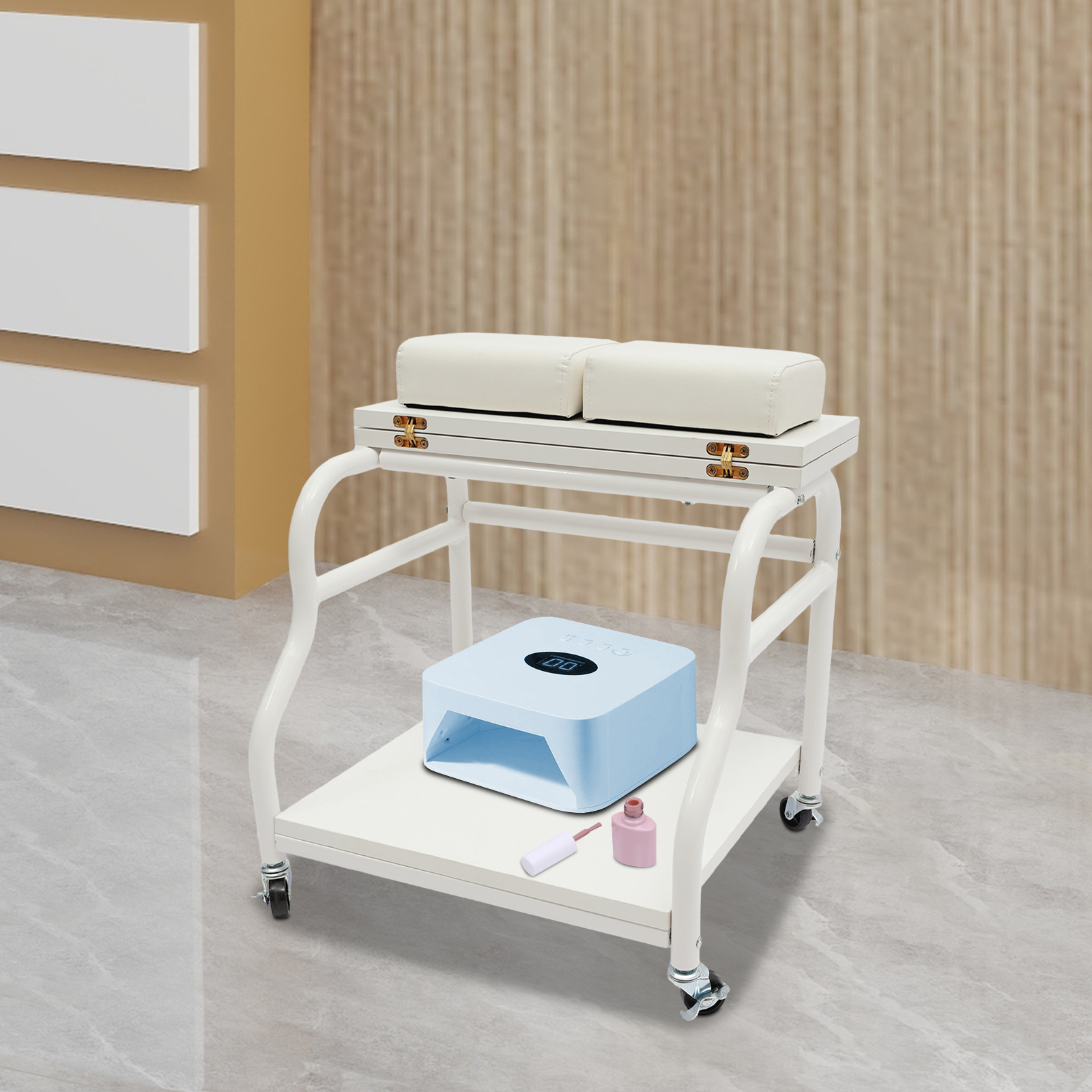 Bymaocar Carrello portatile per pediluvio Carrello per spa Carrello per unghie per salone di bellezza Supporto per poggiapiedi Tavolo da massaggio per mobili