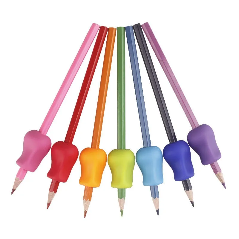 5/10 Cái Trẻ Em Viết Bút Chì Bút Trẻ Em Học Tập Practise Silicone Bút Viện Trợ Cầm Tư Thế Thiết Bị Hiệu Chỉnh Cho học Sinh Sinh Viên