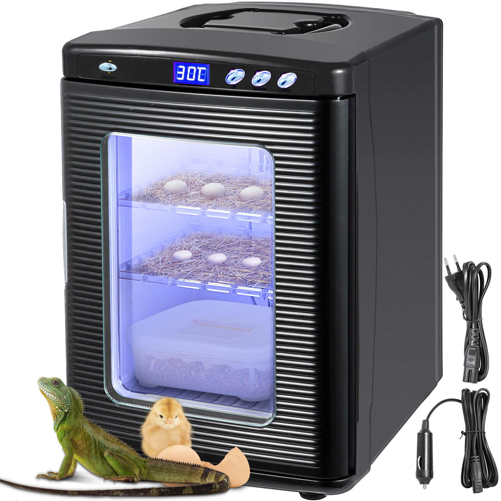 SucceBuy 25L Reptielenincubator Digitale eierincubator Wetenschappelijke laboratoriumincubator Koeling en verwarming 5-60 ° C Werk voor kleine reptielen