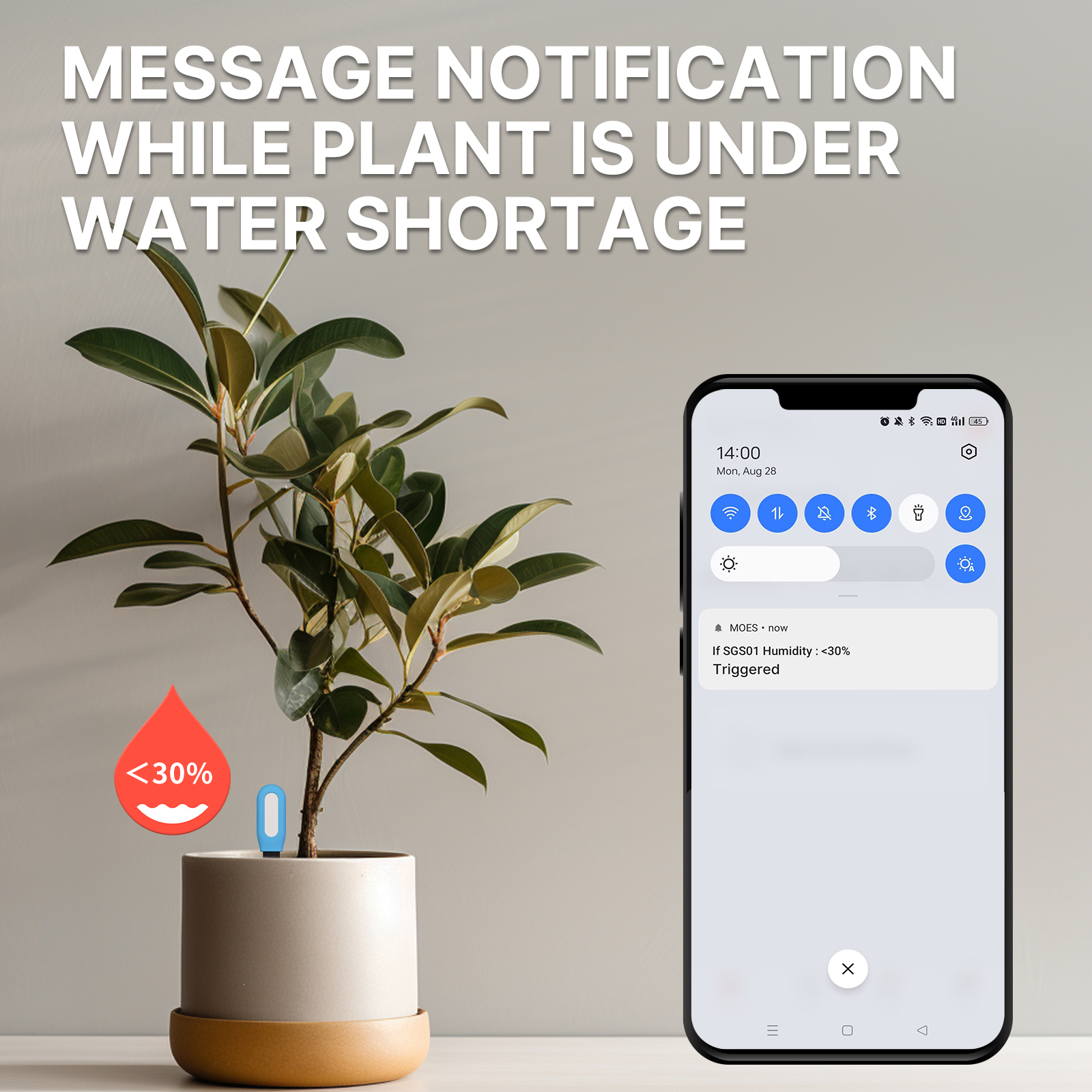 MOES スマート ZigBee 土壌温度計水分湿度センサー植物モニター検出器ガーデンオートメーション灌漑