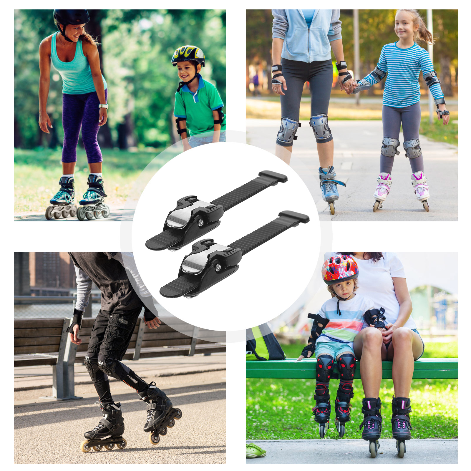 2 stücke Schwarz T Bar Straps Spinne Schnallen Rollschuhe Einstellbare PVC Ersatz Skate Straps Skating Schuhe Tragbare