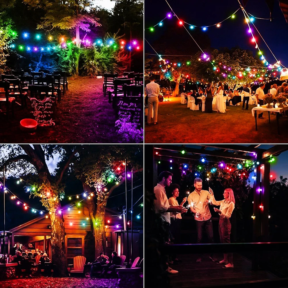พลังงานแสงอาทิตย์คริสตัลบอลที่มีสีสันตกแต่งสวนกลางแจ้ง Garland Bubble Balls Light ปีใหม่คริสต์มาสตกแต่ง Fairy String ไฟ