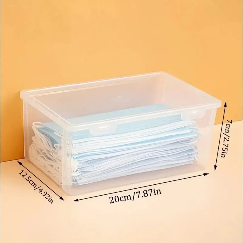 Grab a Clean Mask, for Car or Home, Clear Flip Top Box, 2Pcs Storage Case