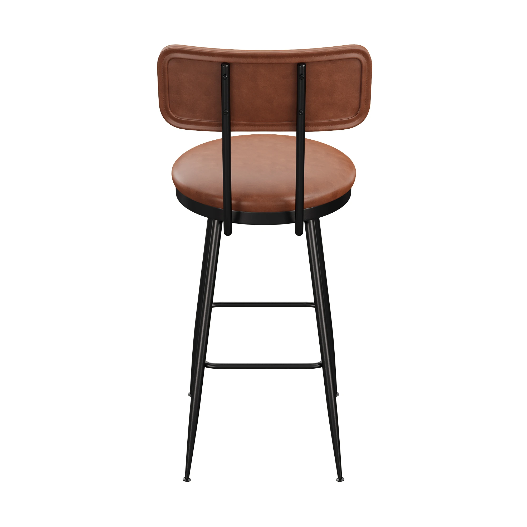 Set di sedie da bar Lazyspace da 2 pezzi con cuscino e schienale in PU, sgabello da bar con gambe in metallo per bar da ufficio domestico