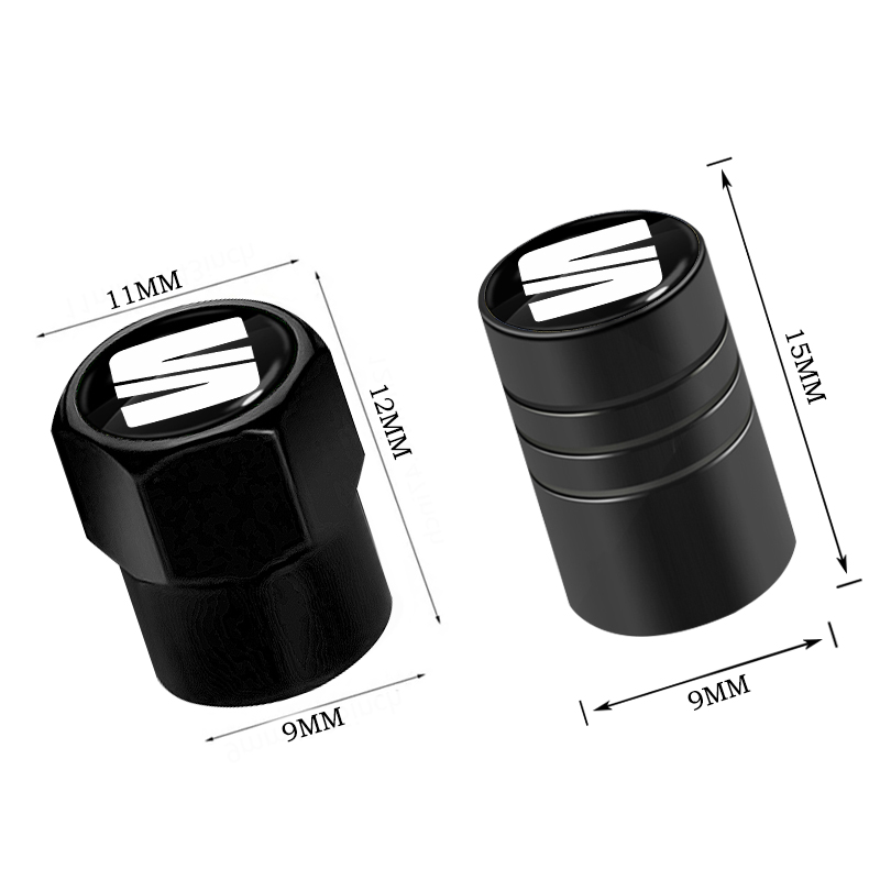 4 Uds tapas de válvula de coche neumáticos de rueda cubierta protectora de vástago de neumático de aire para SEAT Leon 5F Ibiza 5 6 MII Altea Toledo 3 Cordoba Alhambra