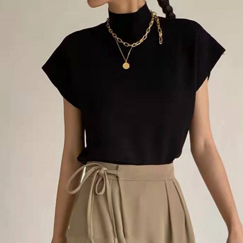 Zomermode Vrouw Vintage Blouse 2024 Stijlvolle Elegante Gebreide Shirts En Tops Dameskleding Blusas Para Mujer 20397