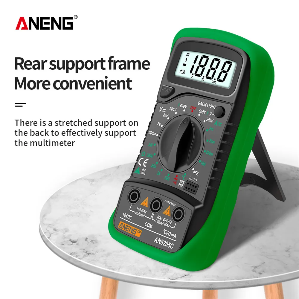 ANENG AN8205C สมาร์ทเครื่องทดสอบมัลติมิเตอร์ Ohmmer การทดสอบแรงดันไฟฟ้าแบบพกพาแรงดันไฟฟ้าเครื่องมือ Multimetro