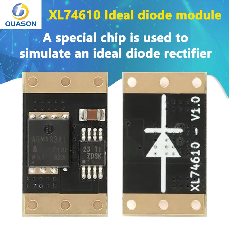 Módulo de diodo Ideal XL74610, Chip dedicado LM74610 para simular la placa rectificadora de simulación, 1,5 V-36V, 0mA, 15A/30A