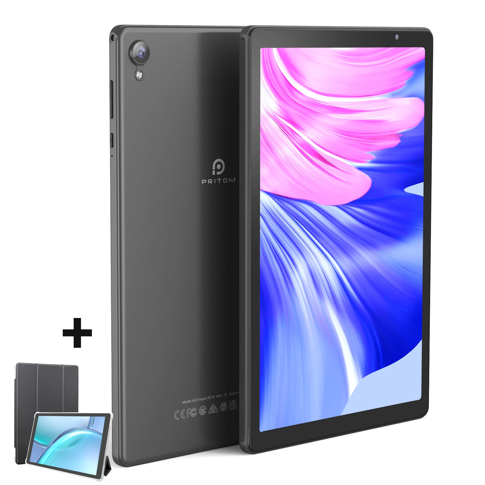 PRITOM Tablet 10 Zoll Android 12 32 GB ROM 512 GB Erweitern Sie Tablets, 2 GB RAM Wi-Fi 6 Tablet-PC mit 1,6 GHz Quad-Core-CPU, 10,1 Zoll