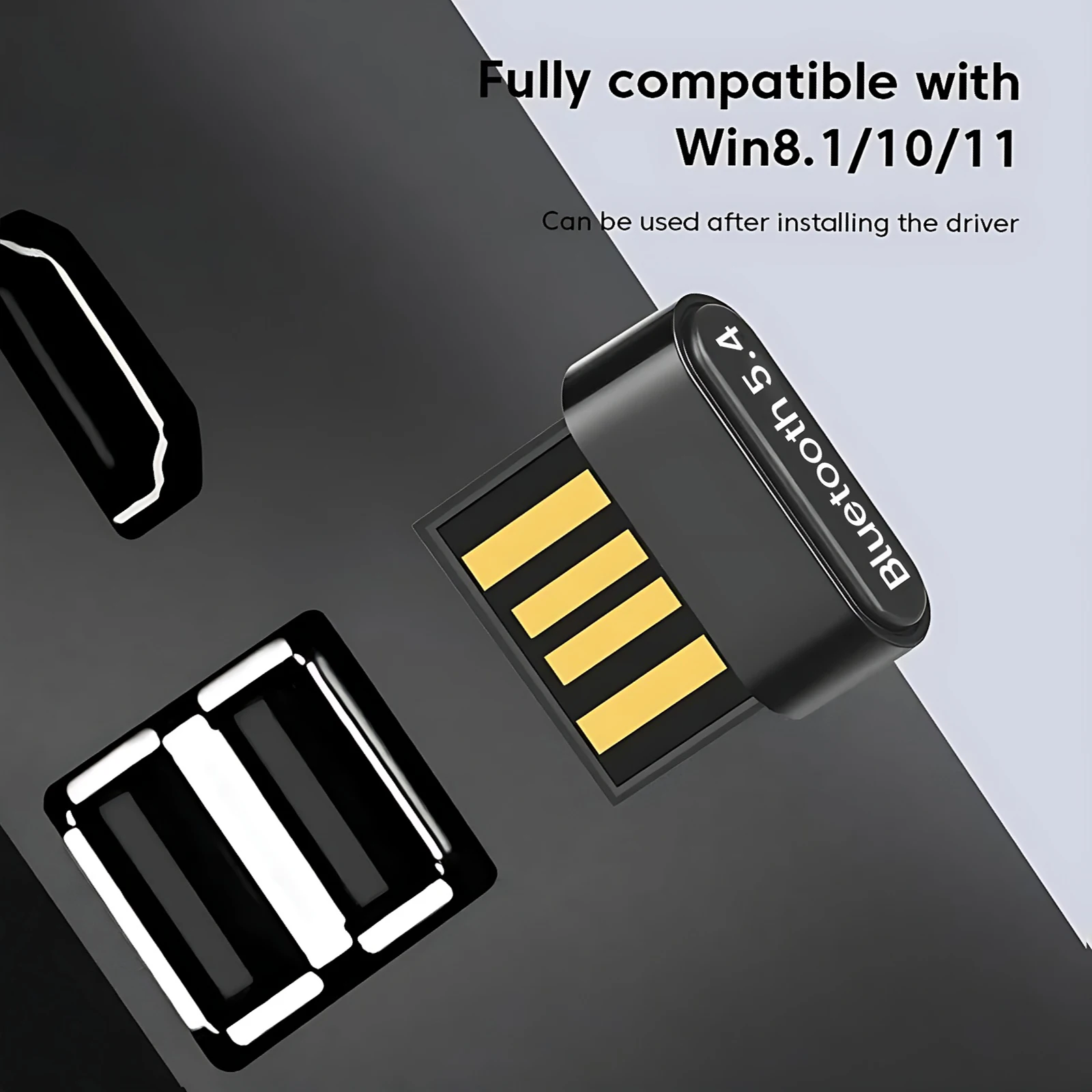 USB Bluetooth 5.4 Transmitter Wireless Adapter Compatible with Win 11/10/8.1 Laptop for Wireless Mouse Keyboard Bluetooth headse