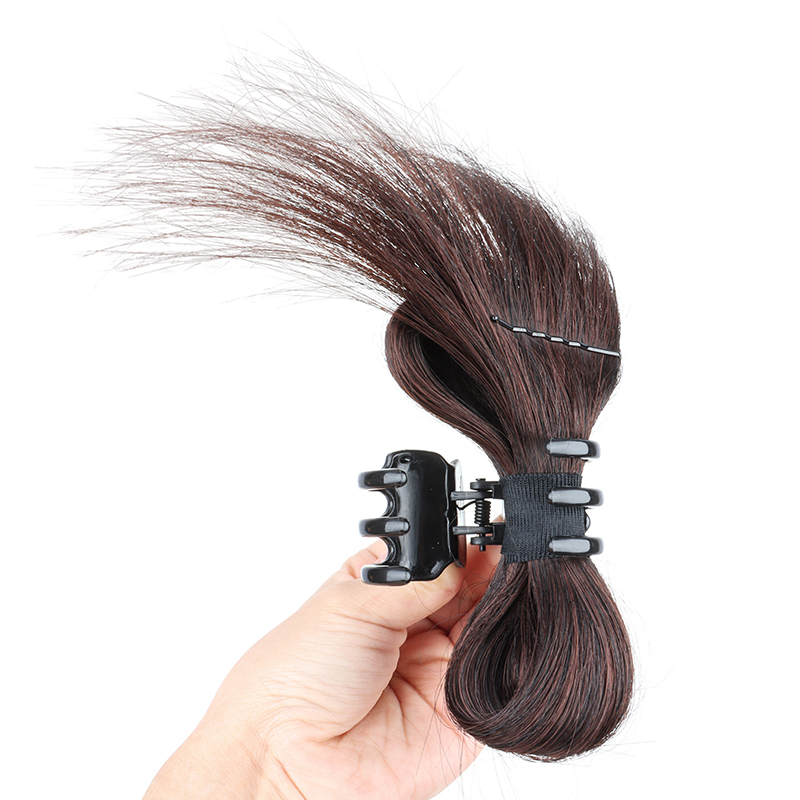 Synthetische Vrouwen Half-tie Haar Klauw Lui Hoofd Clip Pruik Vangst Clip Hoge Paardenstaart Haaraccessoires Rommelig Broodje