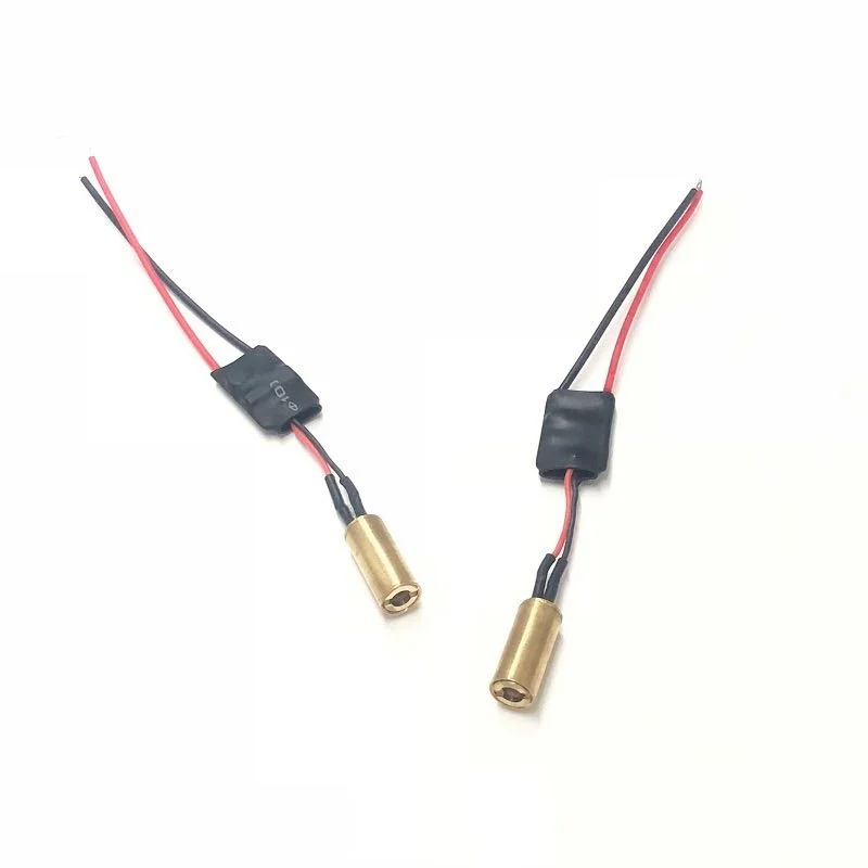 Módulo laser verde com um diâmetro de 6,5mm, cabeça laser verde de pequeno porte, ponto com fio, 532nm10mw