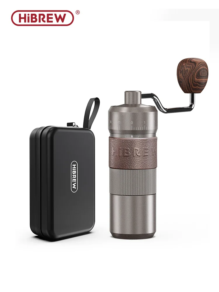 HiBREW Manual Coffee Grinder Aluminum Conical Burr Capacity 22g Hand Coffee Grinder with 11 Levels Adjustable Setting Pour Over