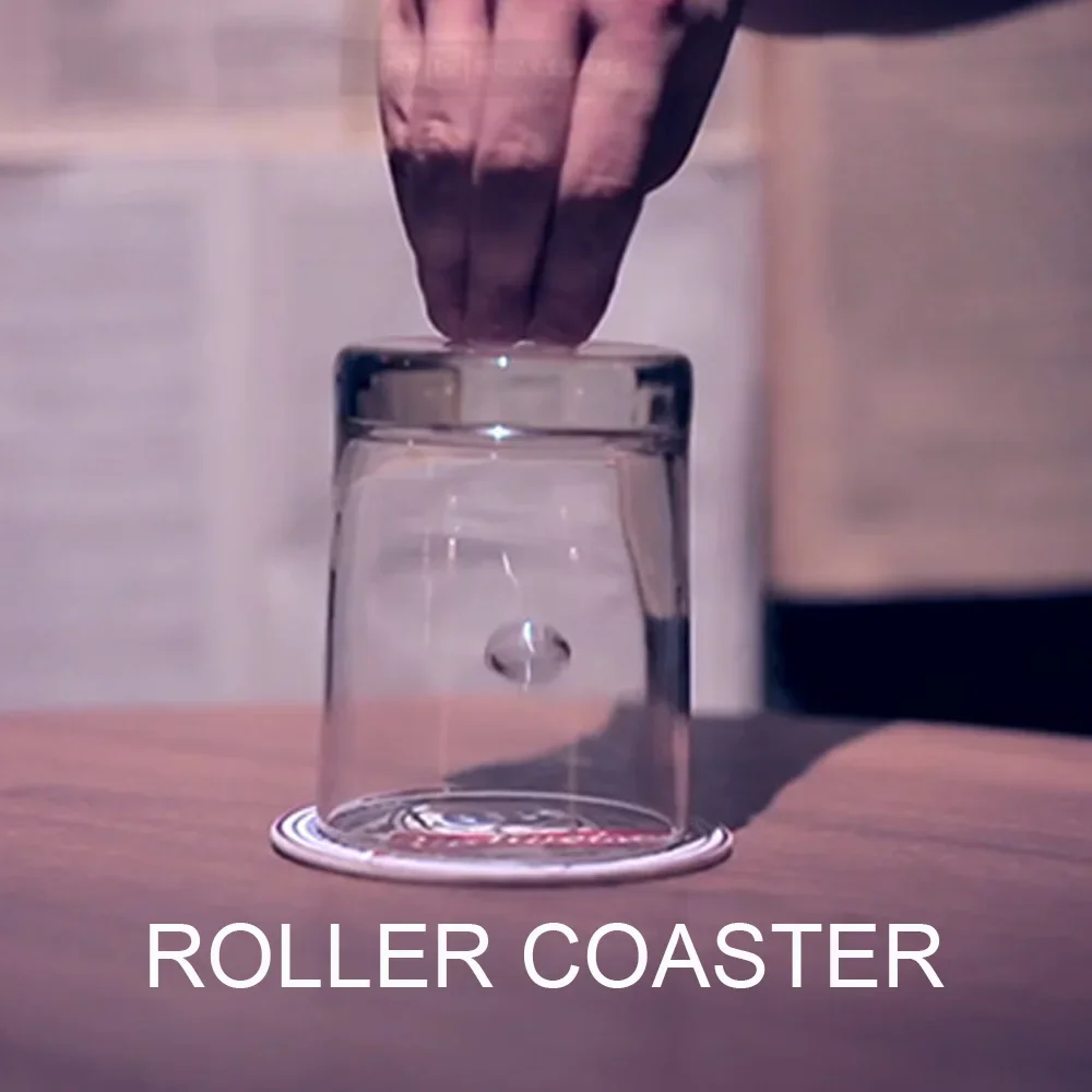 ROLLER COASTER (con instrucciones en línea) trucos de Magia mago Primer plano ilusiones de la calle trucos Prop moneda a través de Magia de vidrio