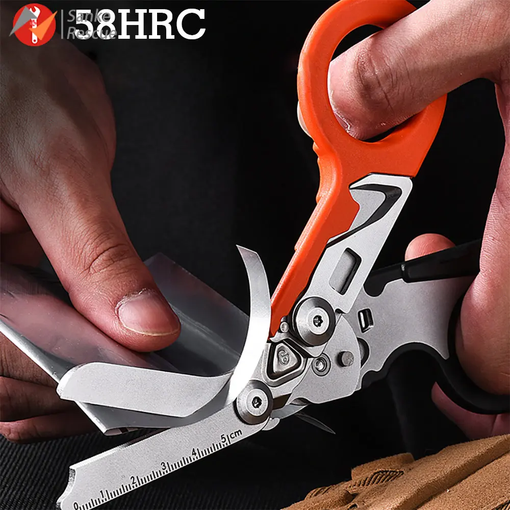 Sanke Rescue Trauma-Schere, Notfallschere, Werkzeug, faltbare Trauma-Schere aus Edelstahl mit Gurtschneider, Glasbrecher, EDC