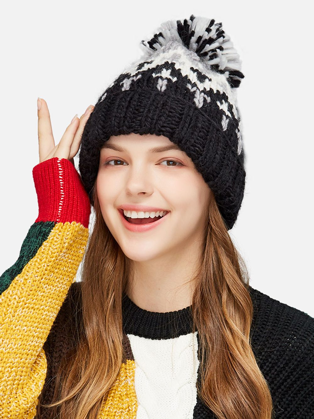スキーカシミヤ女性の冬の帽子秋ビーニーポンポン暖かいウール Skullies 卸売アクリルビーニー冬の帽子女性のための