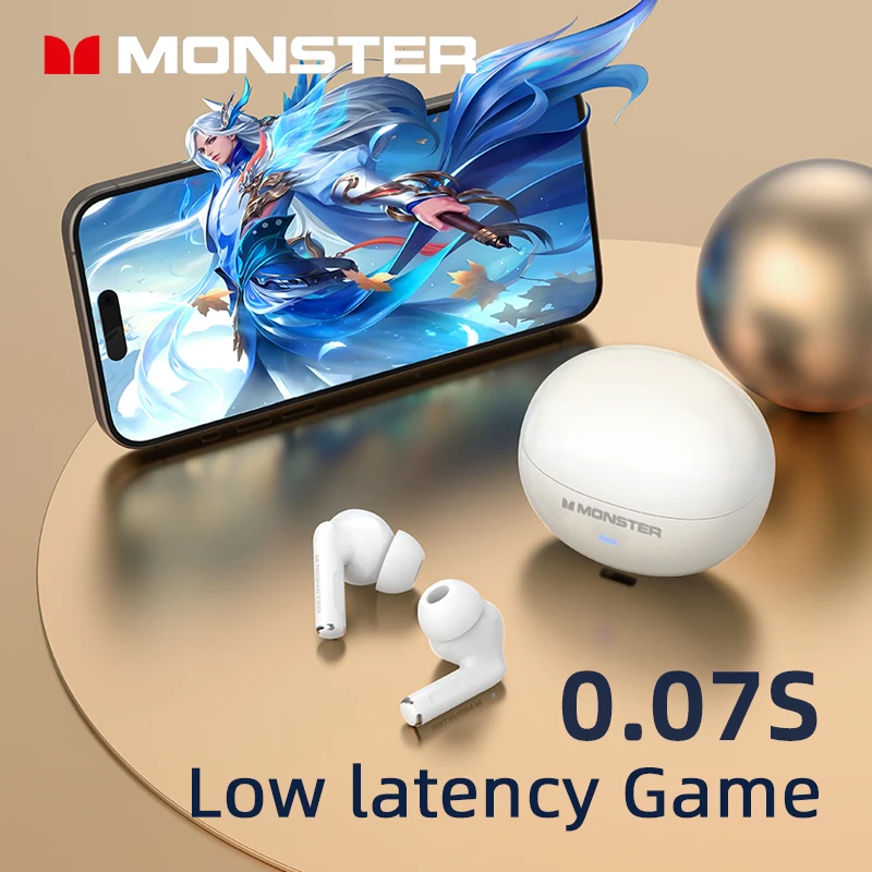 Monster MQT39 auriculares inalámbricos Bluetooth 6,0 TWS auriculares estéreo de alta fidelidad auriculares para juegos con reducción de ruido auriculares deportivos con micrófono