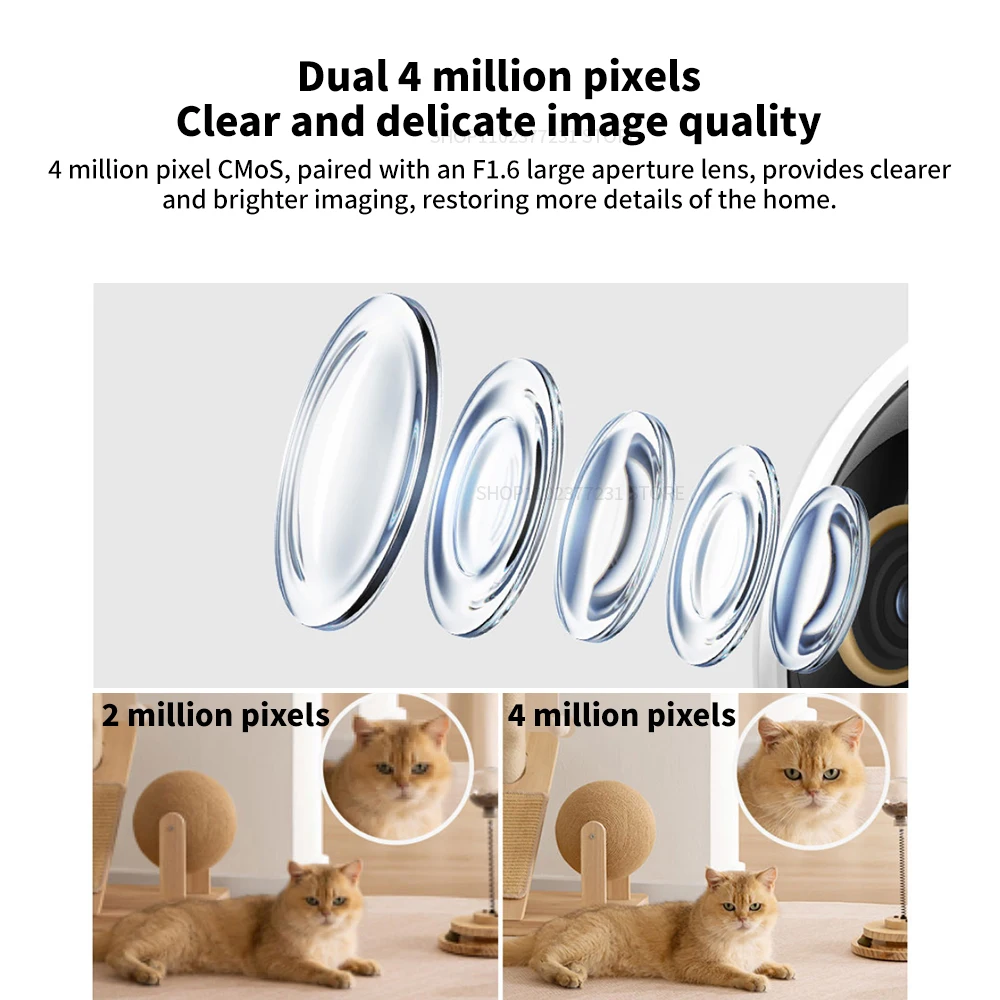 Xiaomi C500 Smart Camera Dual Lens PTZ 360° Pets&Facial Detection 4 Million pixels Full Color Night Vision WiFi 6 For MiHome app