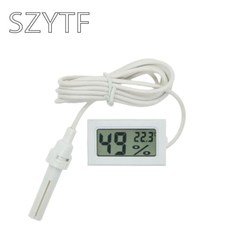 Mini conveniente Digital LCD termómetro Sensor higrómetro medidor refrigerador acuario Monitor pantalla Detector de humedad