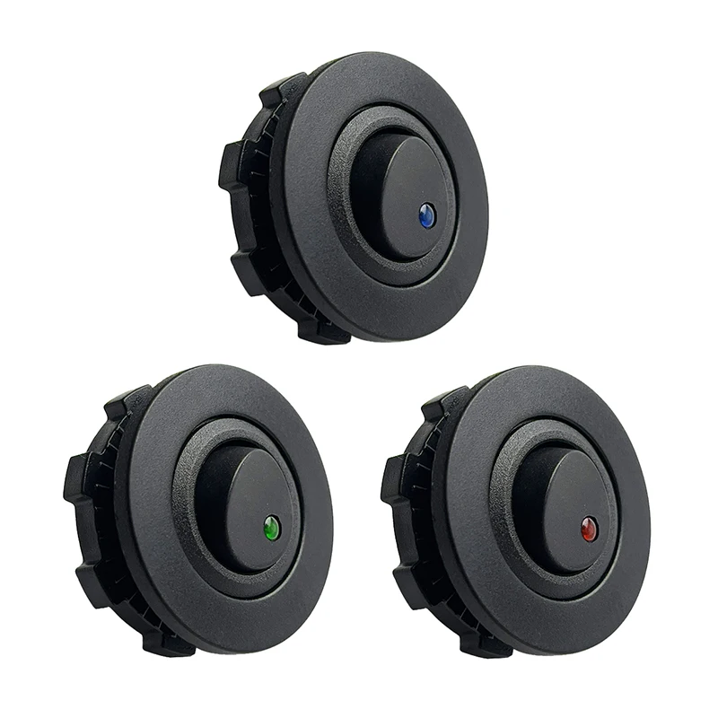 Interruptor LED de palanca basculante redondo de encendido/apagado, 3 pines, 12V, 20A, tablero de coche, barco, camión, interruptores de botón